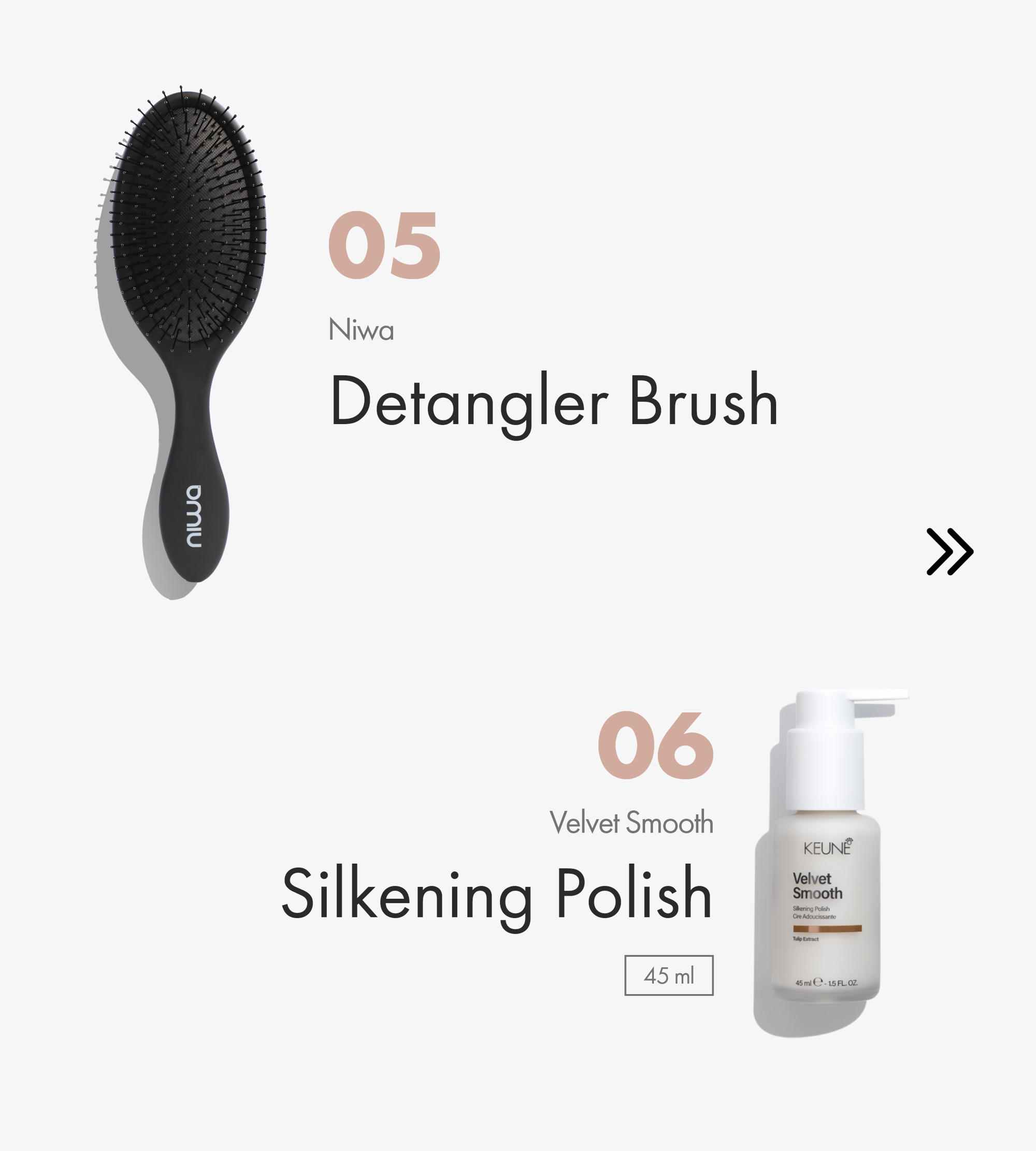 Keune Frizz-Free Pro Set with detangler brush for smooth, silky hair.